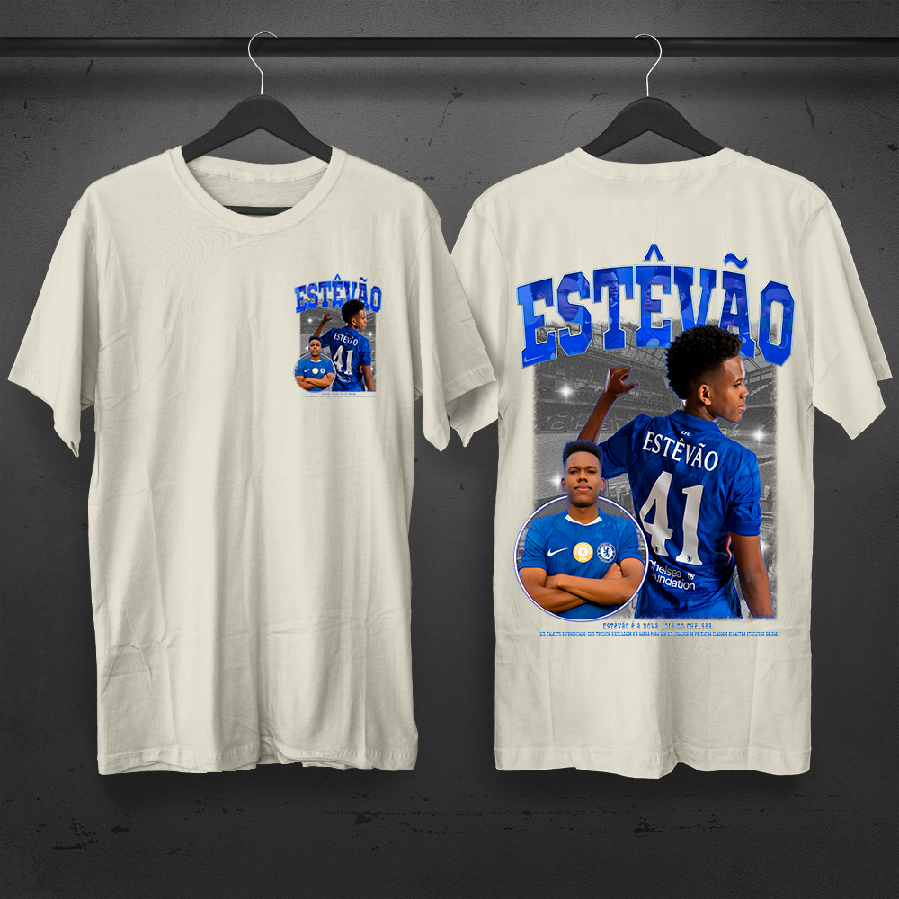 Camiseta Estêvão 41 Chelsea – Fan Art Exclusiva • 100% Algodão