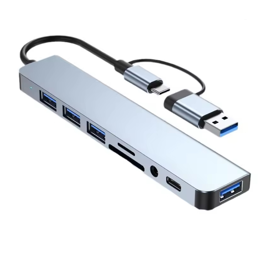Hub USB-C 8 em 1 Multiportas – USB 3.0, SD/TF, HDMI – Para Notebook PC ...