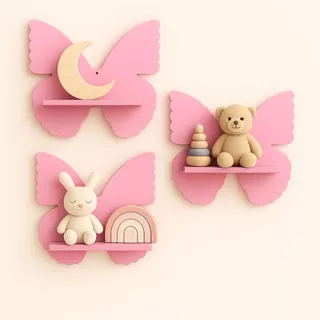 Kit 3 Nichos Prateleira Borboleta Para Bebê Infantil Quarto e Sala em Oferta na Shopee