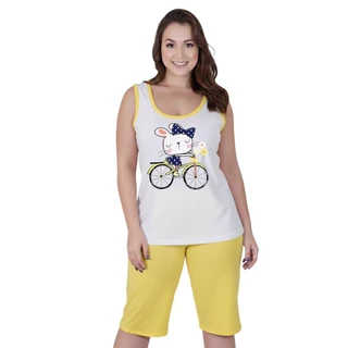 Conjuntos Pijama  Pescador Feminino De Calor Camiseta Com Calça Curta Bermudão Pescador em Oferta na Shopee