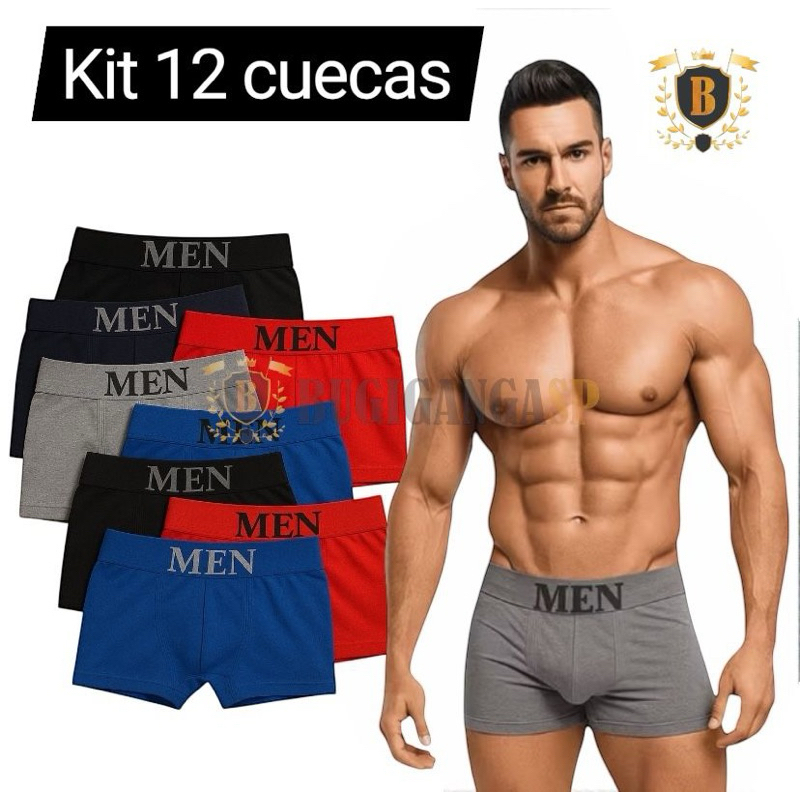 Kit até 12 Cueca Boxer Masculina Microfibra Adulto Sem Costura Conforto Premium