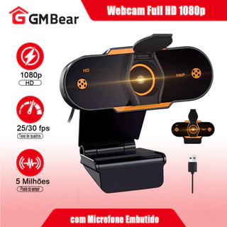 GM Bear Webcam Câmera Full Hd 1080p 360 Graus Videoconferência Streamcam Web Cam Entrada Usb Com Microfone em Oferta na Shopee