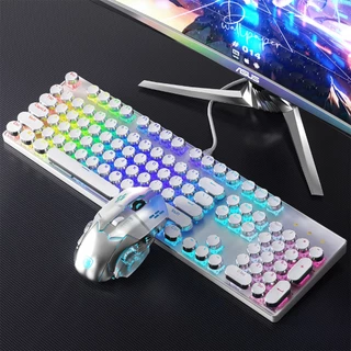 KIT Teclado 100% mecânico Punk Esports + mouse para jogos Um item obrigatório para os jogadores -H7 em Oferta na Shopee