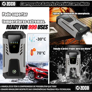 ZCCO Auxiliar De Partida Jump Starter Portátil 1500a Carro Moto Pode ser aceso 999 vezes