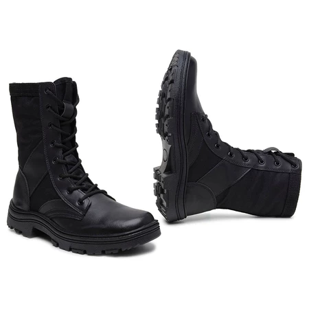 Coturno Militar Masculino Tratorado Impermeável Para Motoqueiro Tático Couro Ecológico Resistente