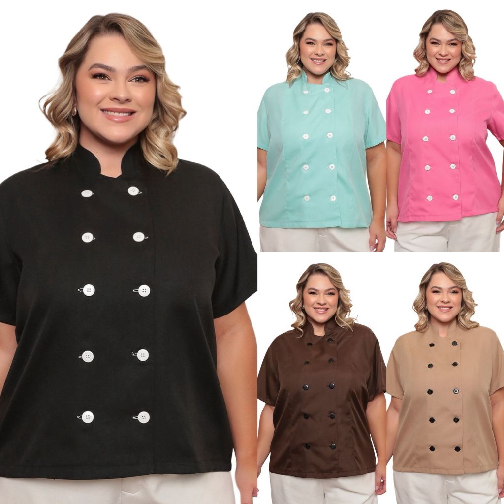 Dolma Chef Feminina Plus Size Teodora Várias Cores Gardenia 