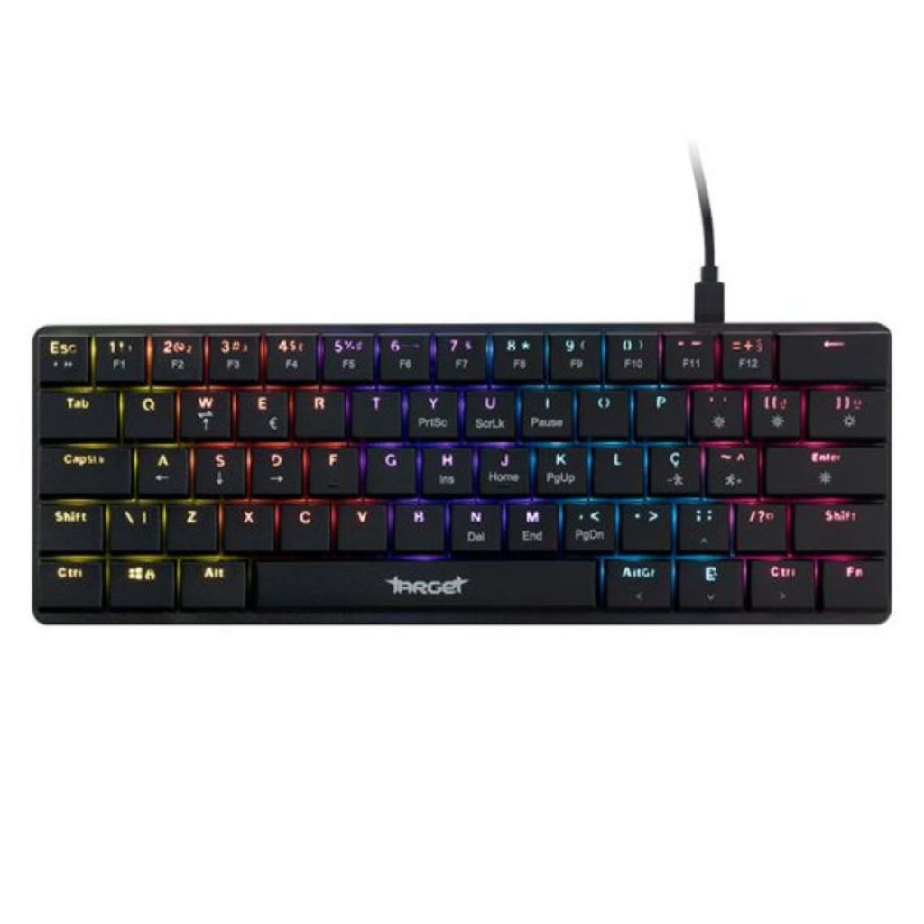 TARGETページ Teclado Mecânico LED RGB Rainbow Switch Azul Mini Layout Target