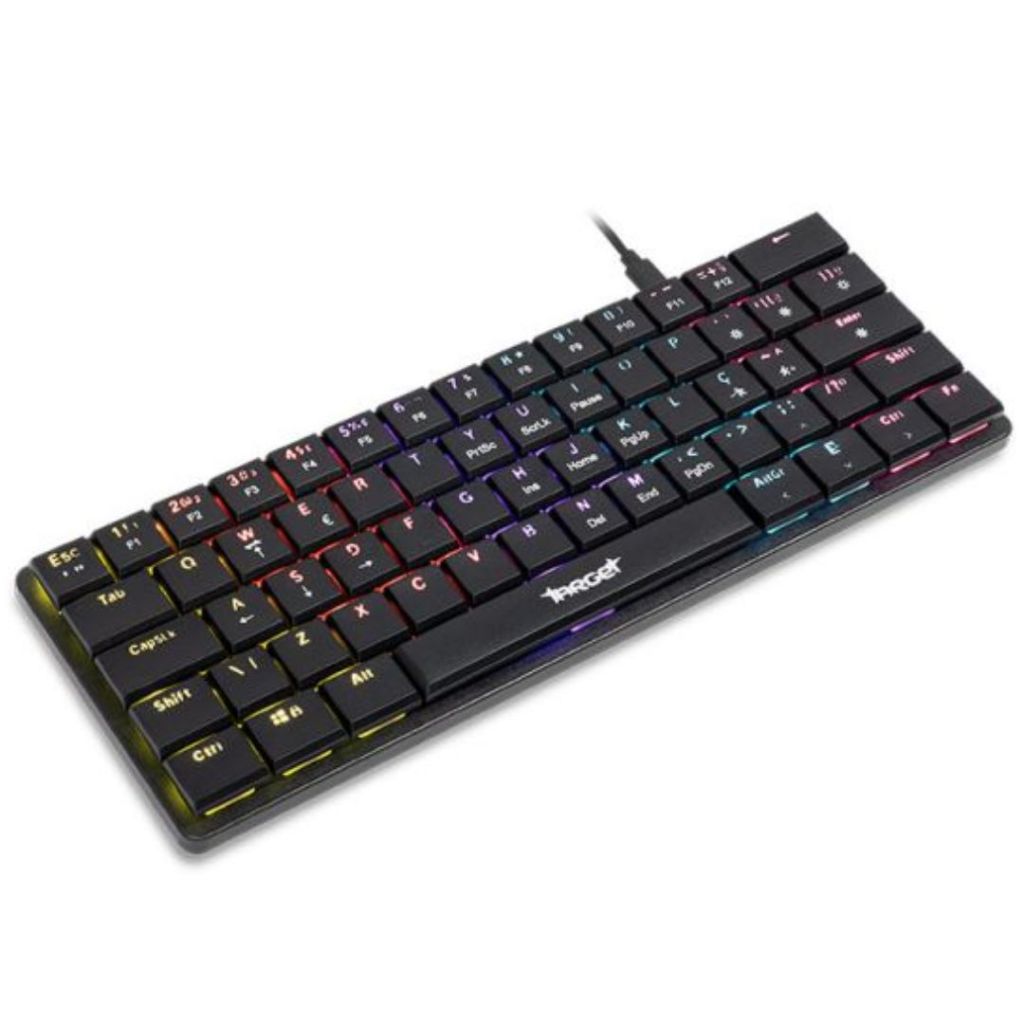 Teclado Mecânico LED RGB Rainbow Switch Azul Mini Layout Target