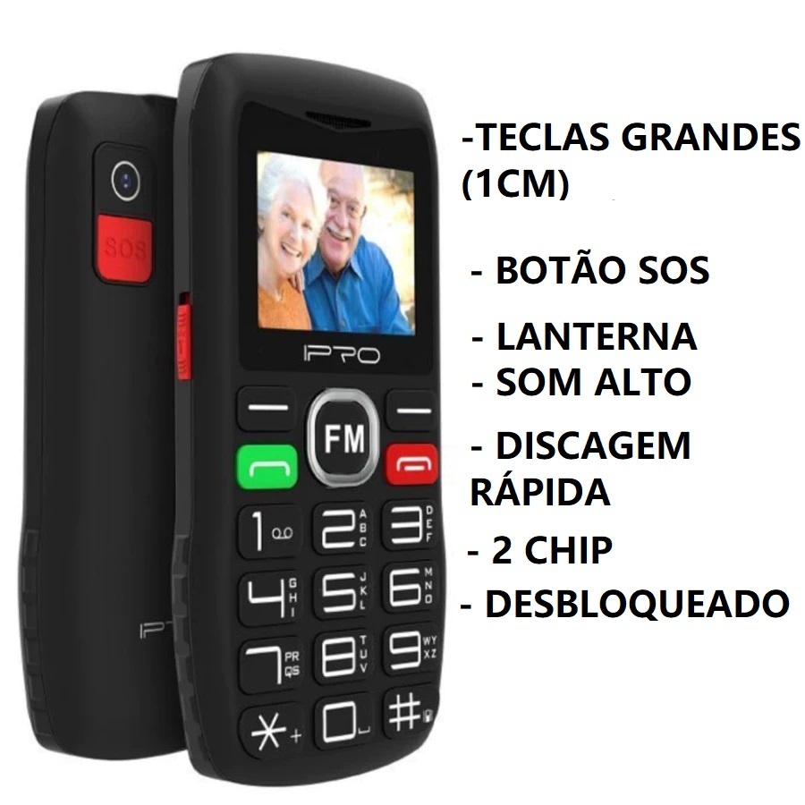 Celular Para IDOSO ou rural com Teclas Grandes antigo 4G Dual Chip MP3 ...