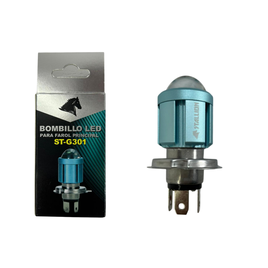 Kit com 10 Lâmpadas Led H4 Bombillo Para Moto 6500K Stallion 20W Super ...