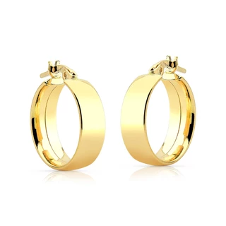 Brinco Argola de Ouro 18k Click Redonda Larga | Luxuosa em Oferta na Shopee