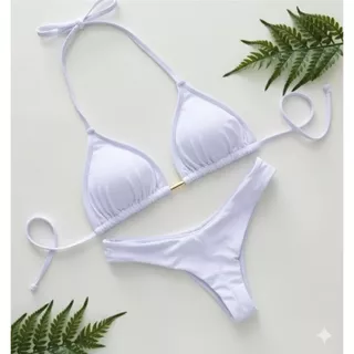 Biquíni Cortininha Asa Delta Fio Duplo Bojo Removível em Oferta na Shopee