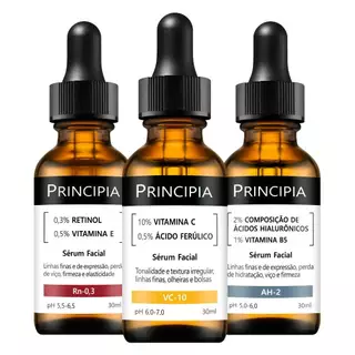 Principia Kit Rejuvenescedor Essencial Trio - Sérum Vitamina C + Retinol + Ácido Hialurônico em Oferta na Shopee