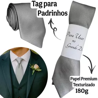 Gravatas Kit 5 a 20 CInza para Padrinhos Casamento Slim