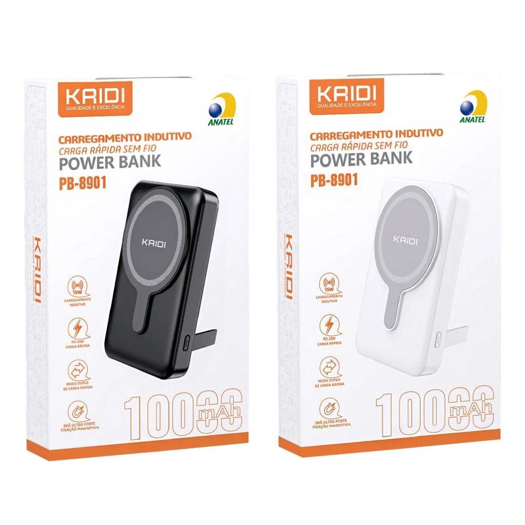 Carregador Power Bank Portátil KAIDI PB-8901 Premium10000mAh Indução ...