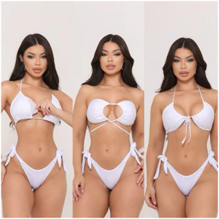 Biquini Praia Forrado Com Bojo Removível Multiformas de Amarrar Semi Fio Calcinha Amarração Verão em Oferta na Shopee