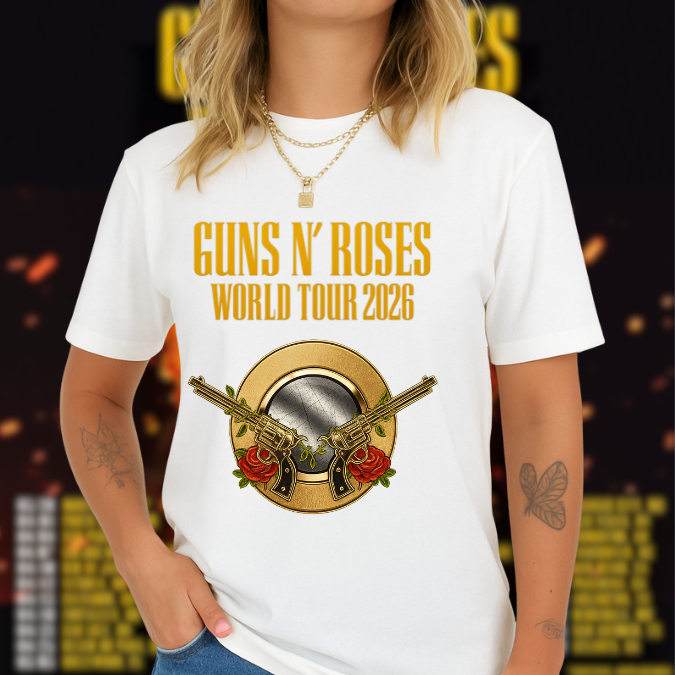 Tshirt Unissex l Guns N' Roses World Tour 2026 - Banda De Rock