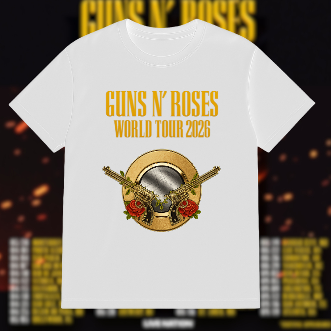 Tshirt Unissex l Guns N' Roses World Tour 2026 - Banda De Rock