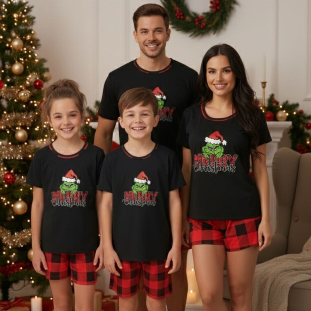 Kit Pijama Familia Natalino / Pijama Natal / Combinados Tal Pai Mae ...