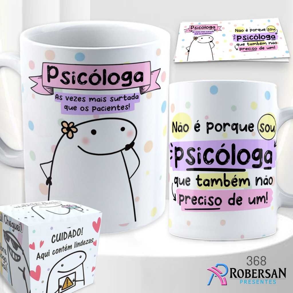 Caneca Psicologa Psicologia Personalizada Flork Profissões Engraçada ...