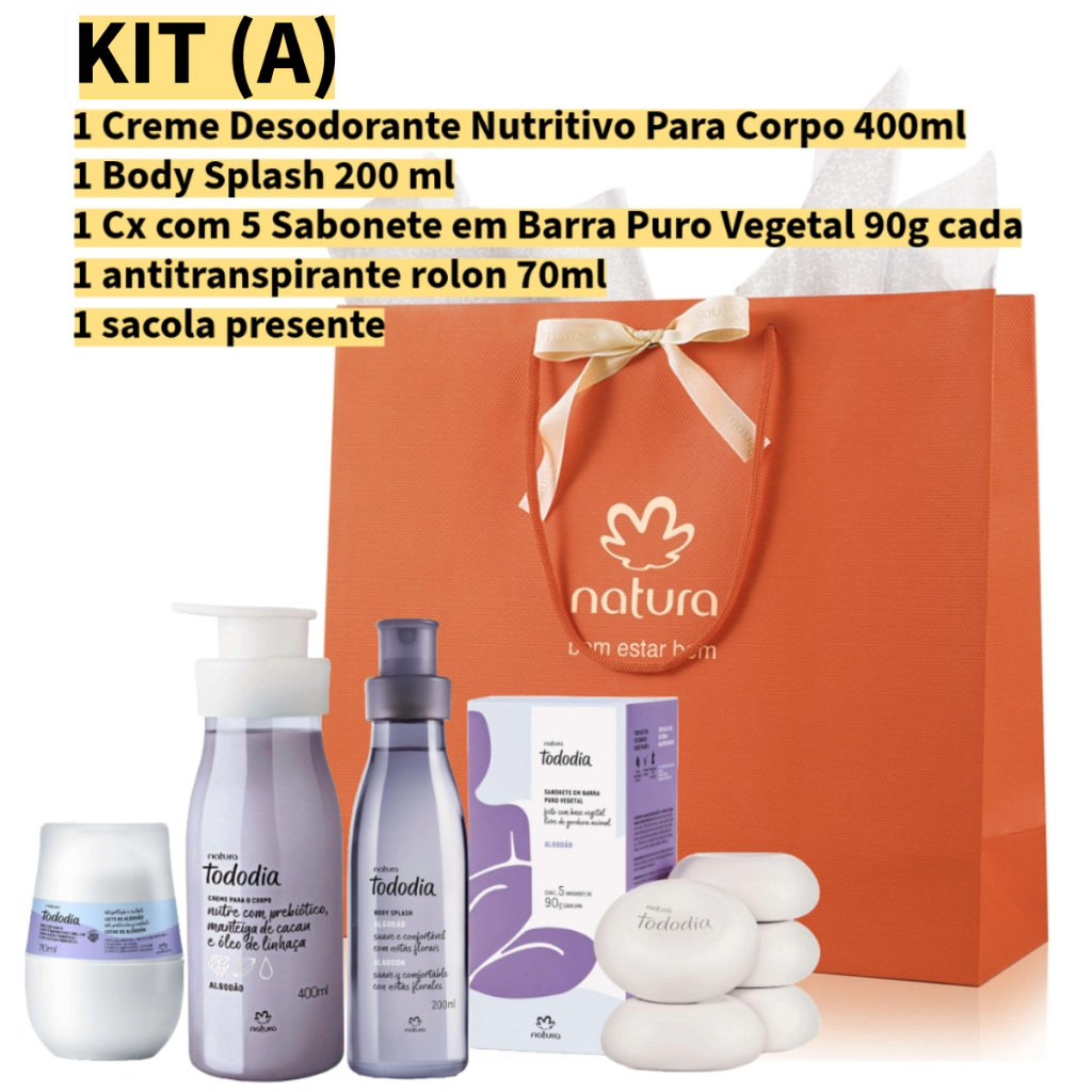 Kit Presente Natura Tododia Algodão (ORIGINAL E LACRADO!) | Shopee