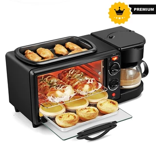 Máquina de Café da Manhã 3 em 1 Forno Cafeteira Grill 2800W Viccoli Premium