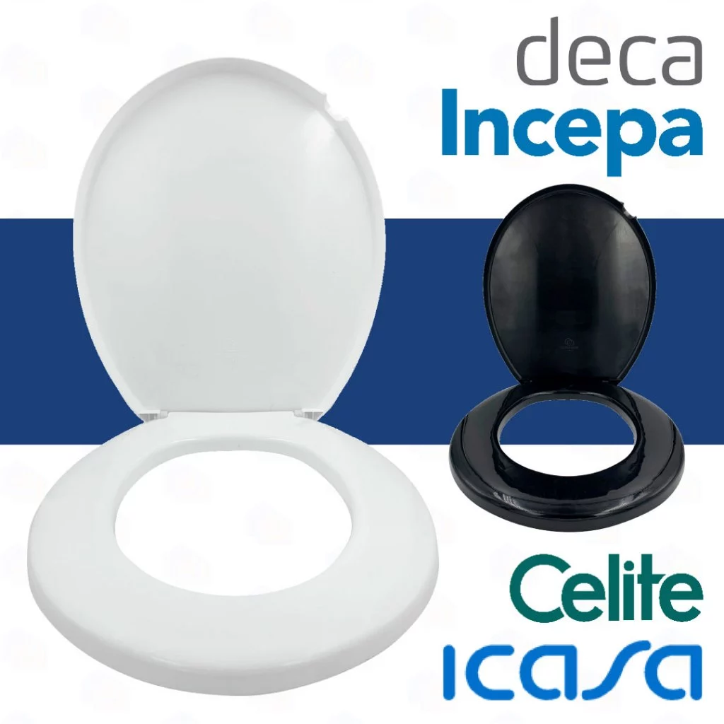 Assento Sanitário Tampa Vaso Oval Vision Redondo Injetado Deca Celite Incepa Hervy Roca Icasa Logasa