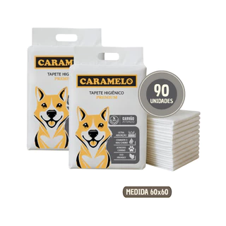 Tapetes Higiênicos Com Carvão Ativado 90 unidades Tamanho 80x60 para Cachorros - Caramelo em Oferta na Shopee