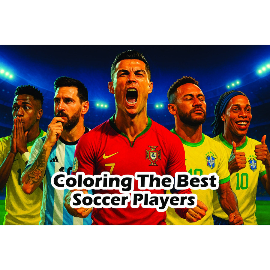 Livro de Colorir – The Best Soccer Players| Tema Futebol