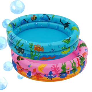 Piscina infantil redonda 20 litros inflável 2 gomos menino e menina diversão no Verão