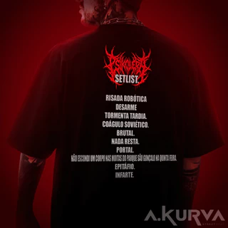 Camiseta Hexatombe Psikolera Setlist RPG Ordem Paranormal Cellbit Camisa 100% Algodão Unissex Costura Reforçada Banda