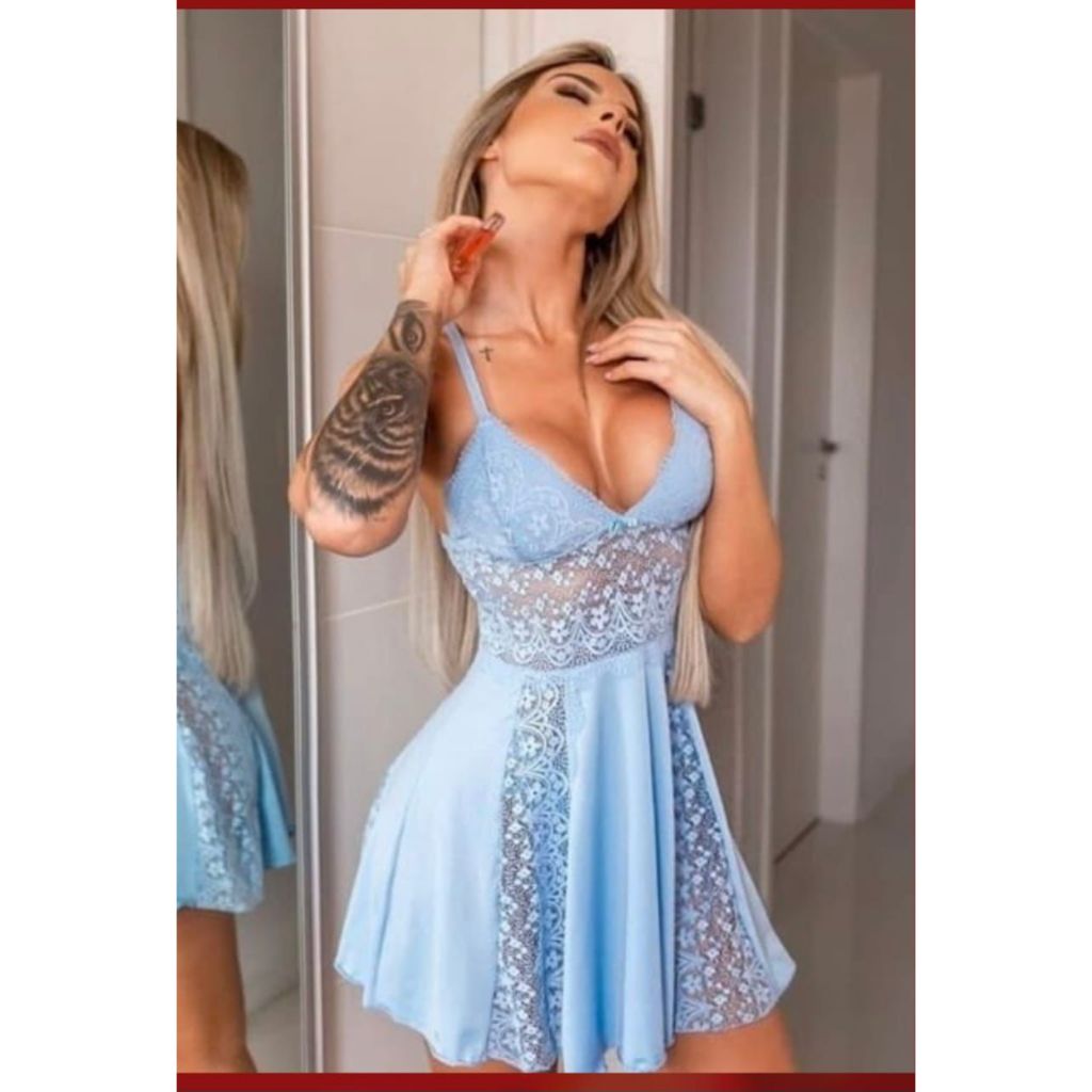 Camisola Renda Delicada Confortável Tecido Maravilhoso M G GG