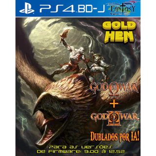Disco Desbloqueio PS4 BD-J !ATUALIZADO! FW9.00-12.52 God of War 1 e 2 Dublados por IA GoldHEN Lapse Poops Gezine Blu-ray