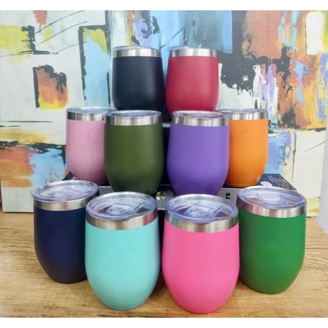 Novo Copo Ovo Cuia Térmica 350ml Em Inox Com Tampa Acrílica Envio Imediato