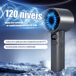 Mini Ventilador Portátil Ajustável M11 120 Níveis De Carregamento USB Resfriamento Com Display De Energia