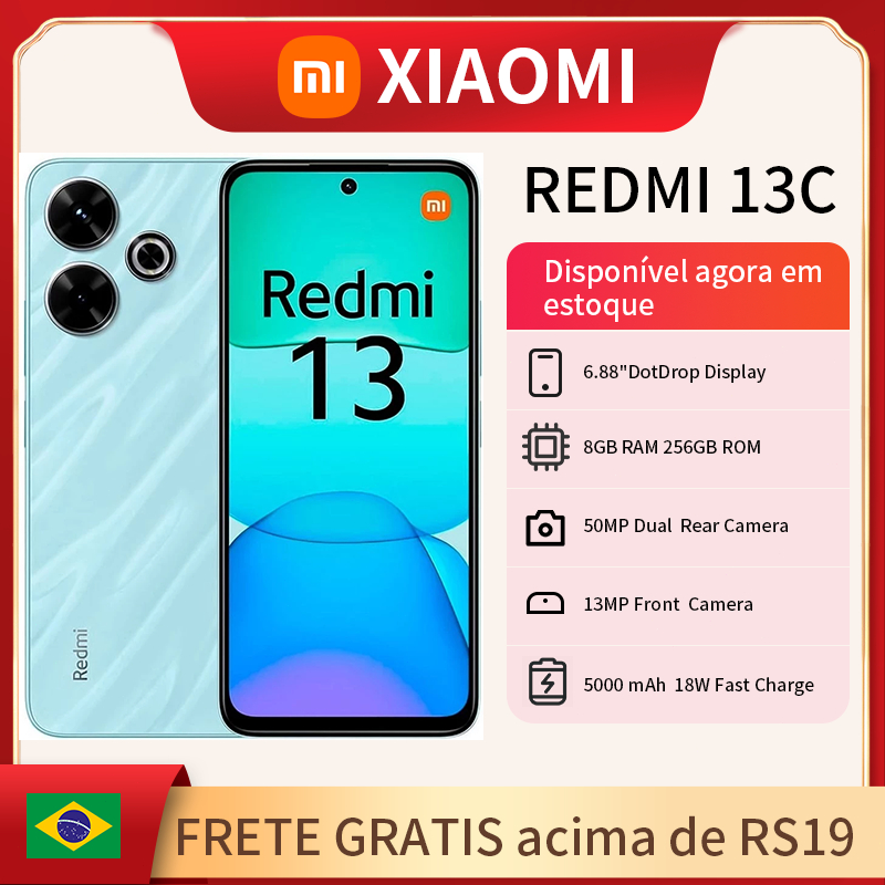 Redmi Xiaomi 13C 4G LE novo smartphone 128GB/256GB novo telefone