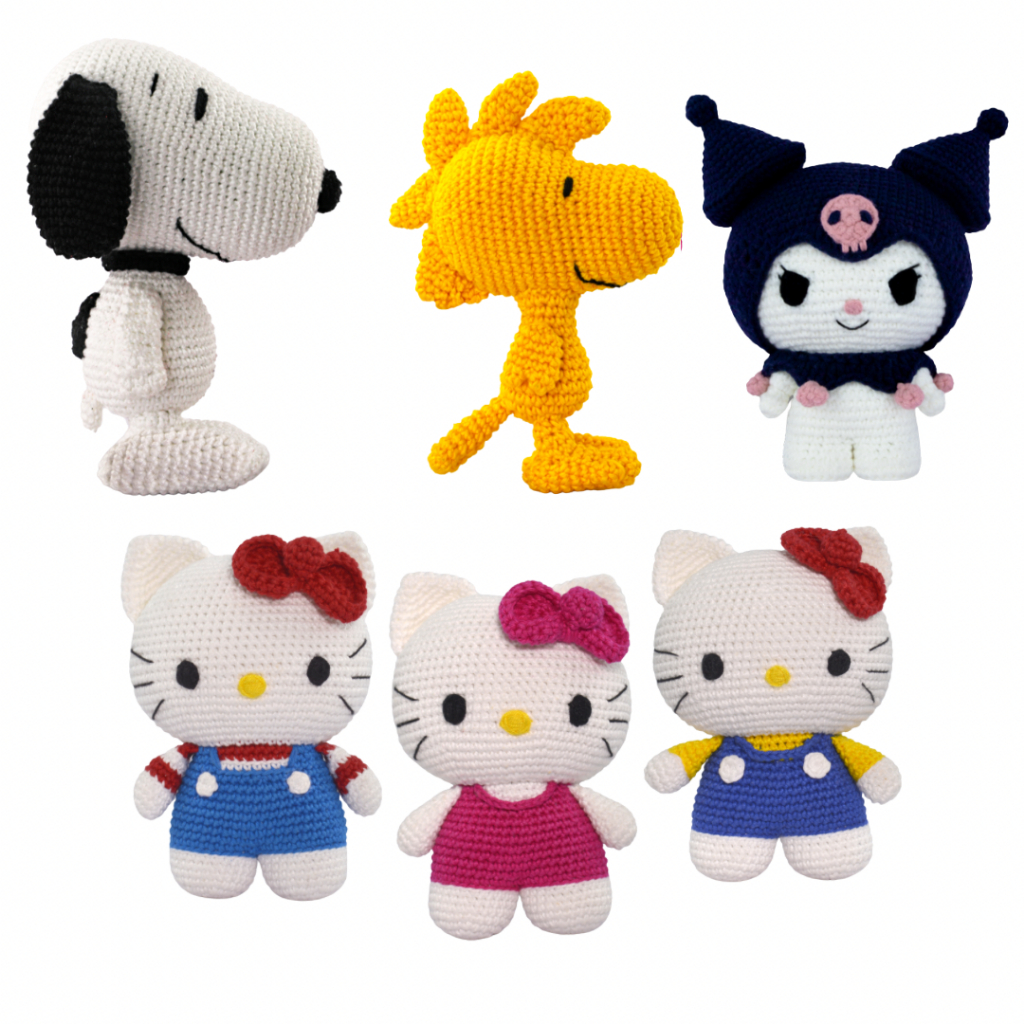 Kit Amigurumi Hello Kitty / Snoopy - Circulo | Shopee Brasil