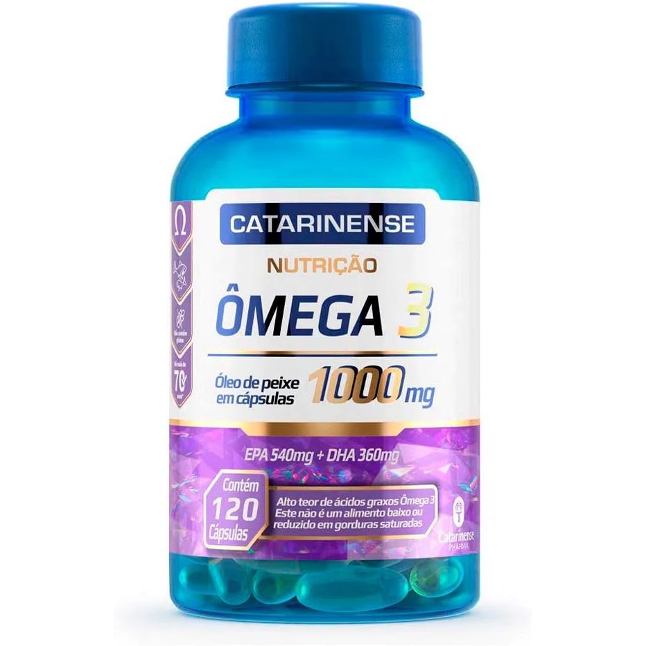 Ômega 3 Óleo de Peixe Nutrição em cápsulas Com 1000mg Catarinense 120 Cápsulas