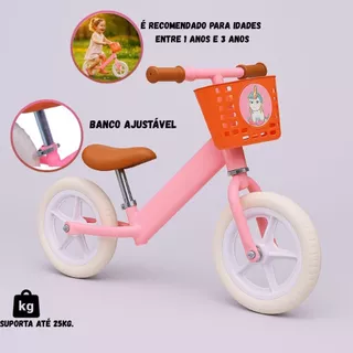 Bicicleta de Equilibrio para bebês meninas Bicicleta sem pedal Brinquedo para meninas Bicicleta de equilibrio