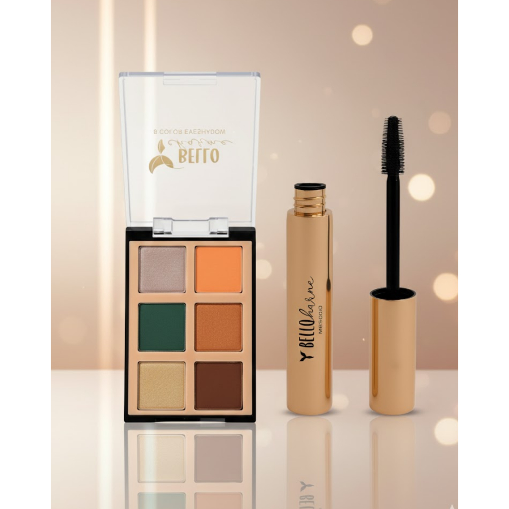 Kit Paleta de Sombra 6 cores + Máscara de cílios Peel Of Bello Charme ...
