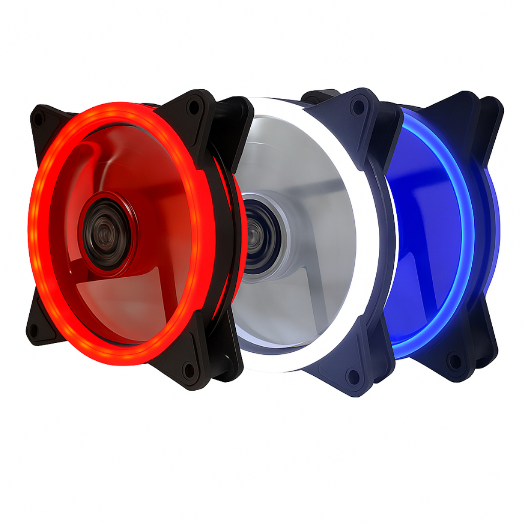 Cooler Fan Dupla Face 120mm 12cm (120x120x25) 3 Cores 30 Led Gabine Pc Cpu Silencioso