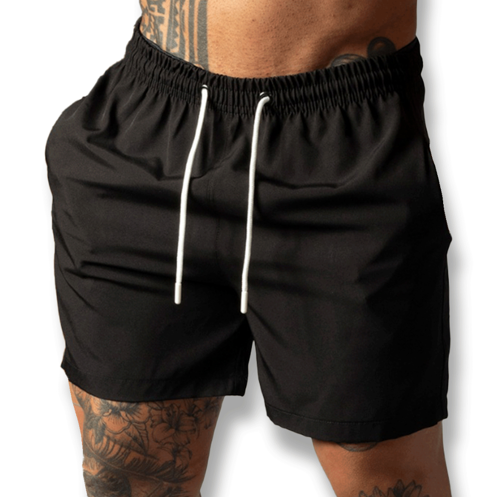 Short Tactel Treino Liso Corrida Academia Mauricinho com elastano Praia Impermeável Piscina