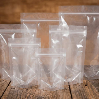 Kit 50 Saco Stand Up Pouch Transparente com Zip Lock - Embalagem para Alimentos