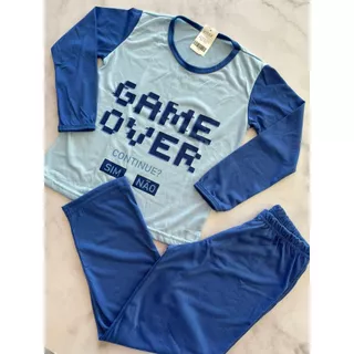 Pijama Infantil longo de Menino Inverno de Malha Calça e Blusa Manga Longa de Frio em Oferta na Shopee
