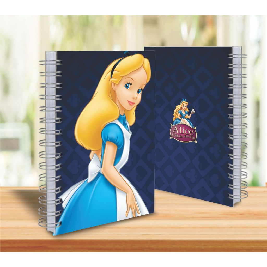 Caderno Alice no País das Maravilhas A5 - 100 Folhas 15x21 (Tamanho ...