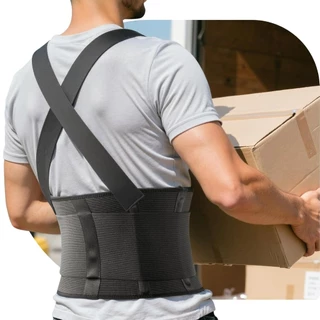 Cinta Ergonômica Reforçada Proteção Coluna Lombar Abdominal Obras Construção Civil Epi em Oferta na Shopee
