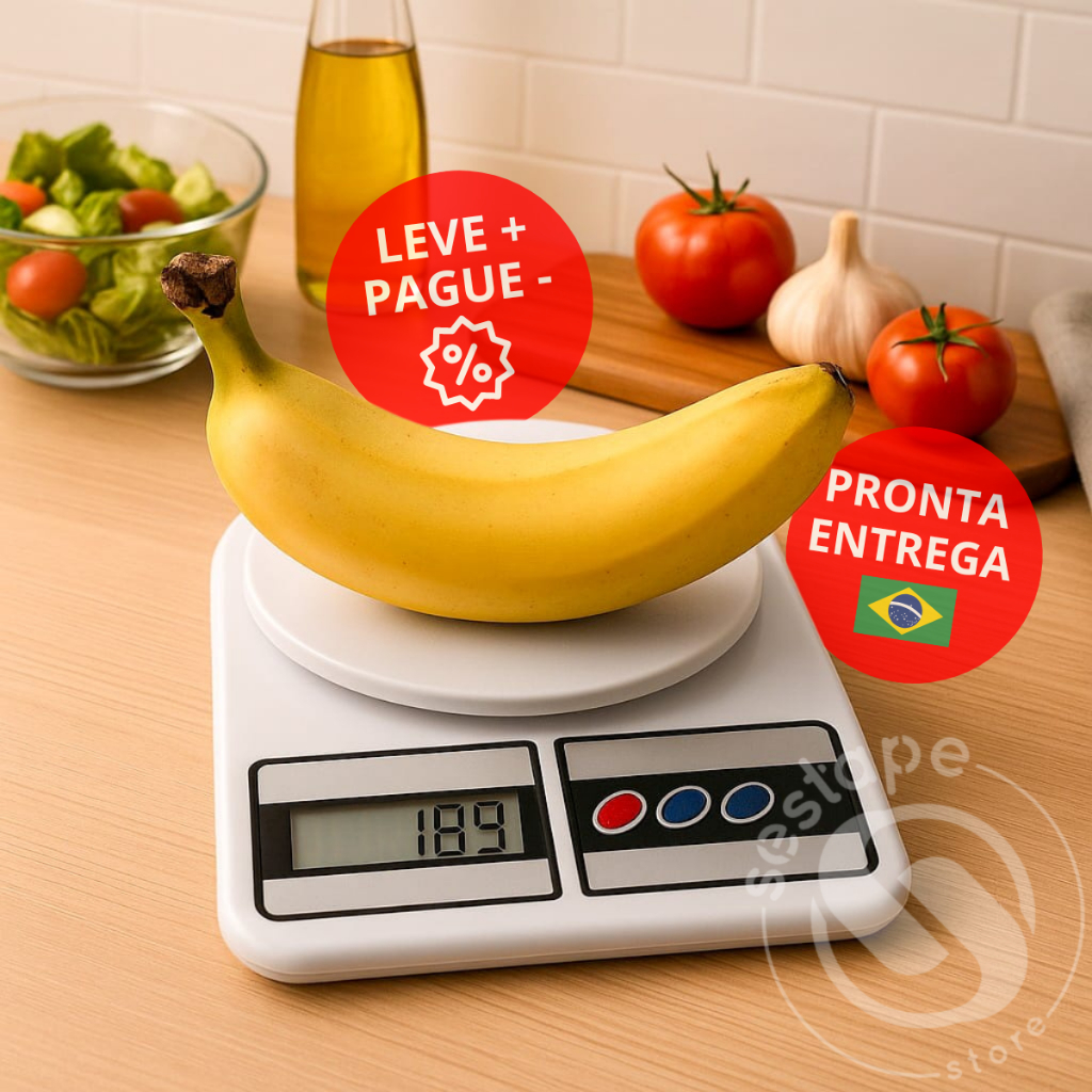 Balança de Precisão Digital 10Kg Para Cozinha Alimentos Pada