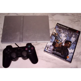 PS2 slim prata scph-79001 BLOQUEADO com jogo original lacrado e kit opl