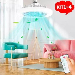 KIT1~KIT4 Ventilador Lâmpada 50w De Teto Ajustável Luz Led Baixo Ruído Controle Remoto Incluído E27