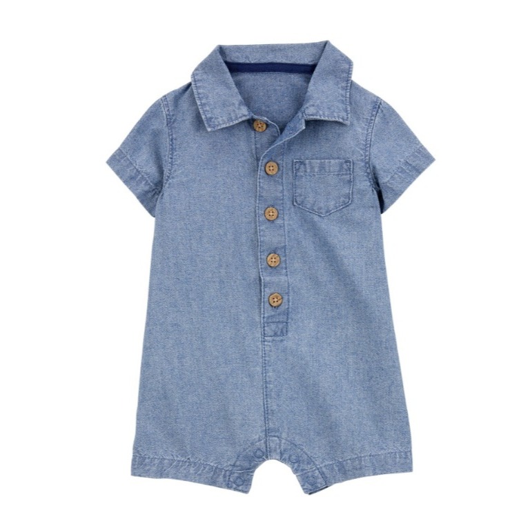 Macaquinho Jeans Infantil Carters – Gola Colarinho – Jeans Macio em Oferta na Shopee